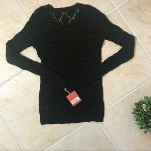 Mossimo Womens Extra Small XS Black Sweater Crew Neck Pullover 239-241